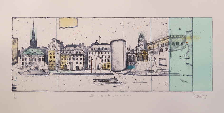 Stockholm 113174 / Stefan Becker/Originalradierung handcoloriert