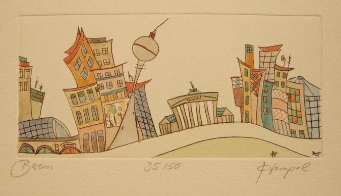 Berlin 193 / Monika Hempel/Radierung handcoloriert